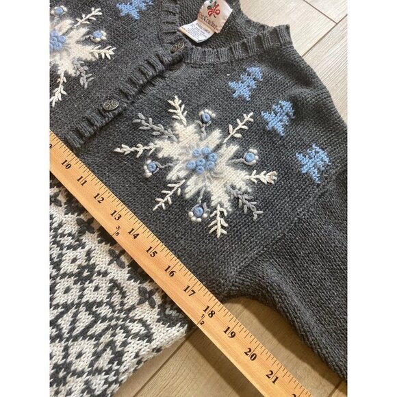 Nutcracker Snowflake Knit Grandma Cardigan Christmas Winter Sweater Size Small - Picture 7 of 11
